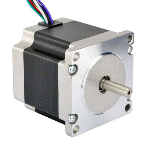 Dual Shaft Nema 23 CNC Stepper Motor 1.26Nm(179oz.in) 8 Wires CNC Mill Router, close-up showing front shaft