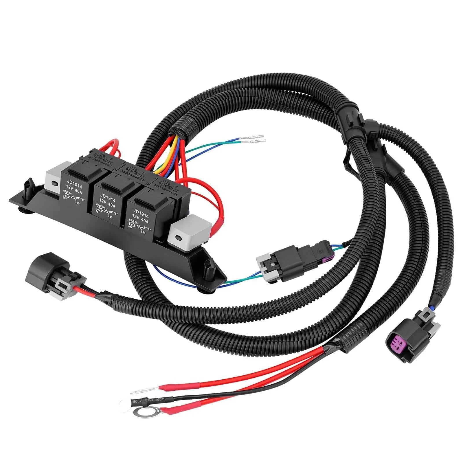 Dual Speed Electric Fan Control Wiring Harness Kit Wit...