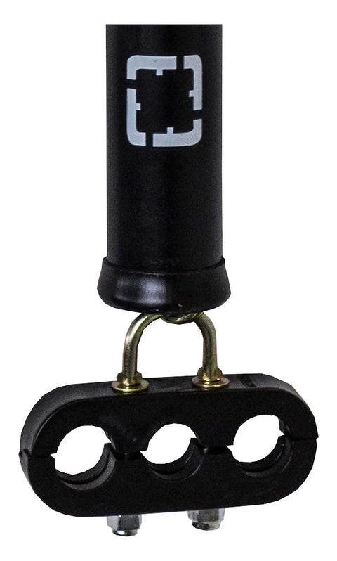 Standard Duty Dual Spring Tender Kit For Air And Electric Hook Up Lines Black 25 Inch Length Includes Three Hole Clamp