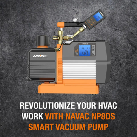 Powerful 8 CFM Dual-Stage HVAC Vacuum Pump With Real-Time Digital Readout, 15 Micron Vacuum, And Fast Evac For Pros, Compact 28.6 Lb