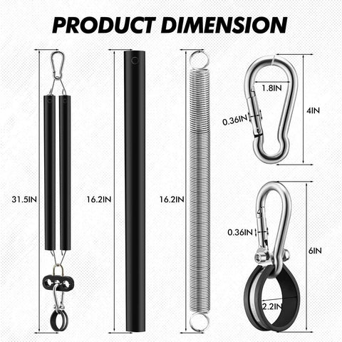Product dimension of 4 Pack 16 Inch Dual Trailer Spring Kit With Heavy Duty Tension Springs Includes 3 In 1 Hose Holder And 3 Hole Clamp Holder For ABS Air Lines On Semi Trucks Trailers And Tractors Keeps Hoses And Cords Safe And Neat.