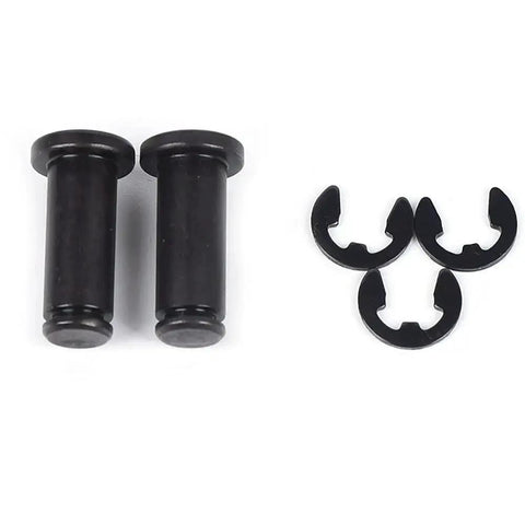 Dual Wheel Knurling Tool Set parts for lathe machines, showing steel pins and C-clips for precise knurling on cylindrical workpieces