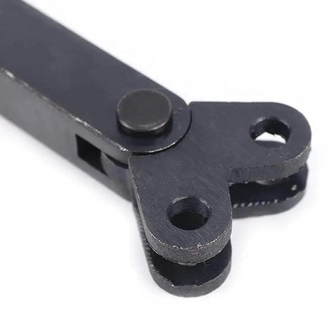 Close-up of steel knurler holder part from Dual Wheel Knurling Tool Set For Lathe Machines And Metalworking 6 Piece Linear Knurl Kit.