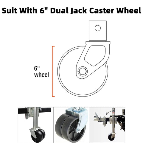 Heavy Duty Dual Wheel Trailer Jack Dock With Reinforced Nitrile Rubber Cushion Keeps Tongue Jacks Locked In For Boat RV Camper Tent Caravans Double Wheel Chock Stabilizer For Travel Trailers By iSaddle