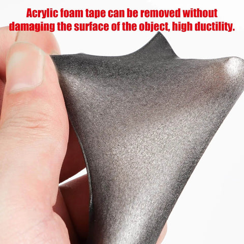 Close-up of Heavy Duty Double Sided Tape Waterproof Mounting Foam Adhesive Tape being stretched by hand.
