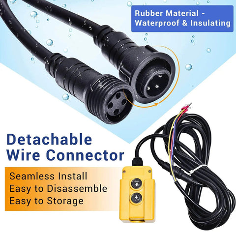 4 Wire Double Acting Dump Trailer Remote Control Switch For 12V DC Hydraulic Power Unit with detachable wire connector and cord