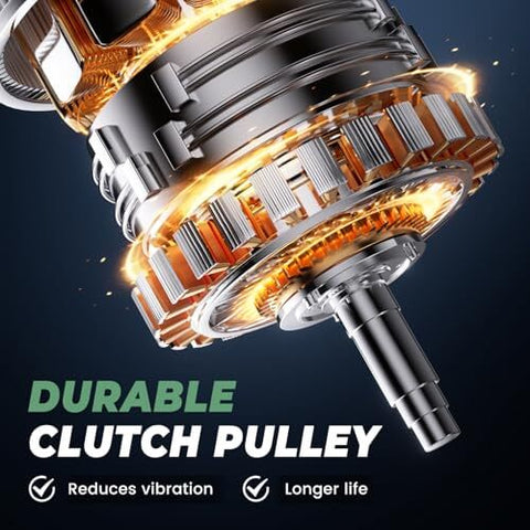 Close-up of clutch pulley, showing durable construction for Direct Fit 11231N 115A Alternator Replacement for Chrysler and Jeep models.