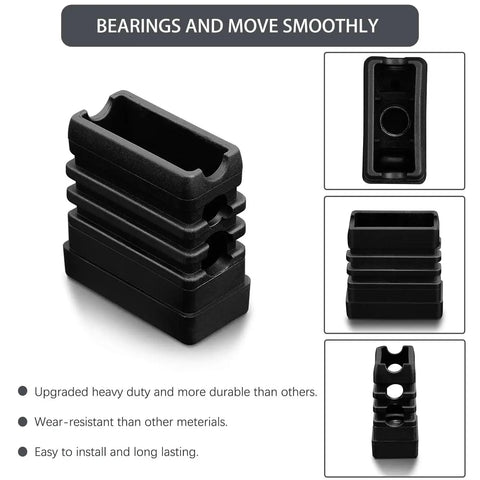 Upgraded Durable Grill Caster Socket Replacement For Charbroil And Kenmore Grills Wear Resistant Weather Resistant Plastic 2 Inch Caster Inserts 4 Pcs Fits 463243518 463342119 463245917 463240115 463230515 463349917 463335517 463243519 463371719 shown from different angles.