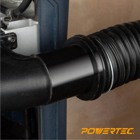 Screw End Quick Coupler For Two And A Half Inch Hose With Left Hand Threaded Adapter connected to shop vac system