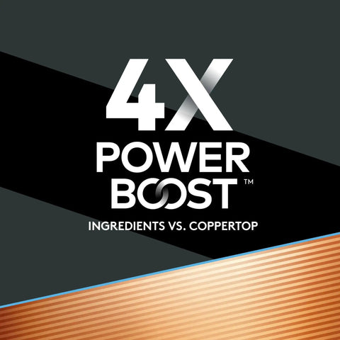 4X Power Boost label from Optimum AA Batteries With Power Boost For Long Lasting Power 8 Count Pack
