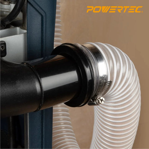 Screw End Quick Coupler For Two And A Half Inch Hose With Left Hand Threaded Adapter, connected to a shop vac system.