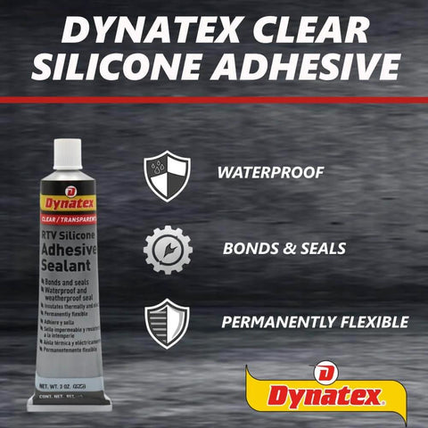 Clear RTV Silicone Adhesive Sealant For Waterproof Moisture Cure Bonding Single Component Formula Delivers Permanent Flexibility And Thermal And Electrical Insulation In An 85g Tube Ideal For Home Auto And Workshop Projects.