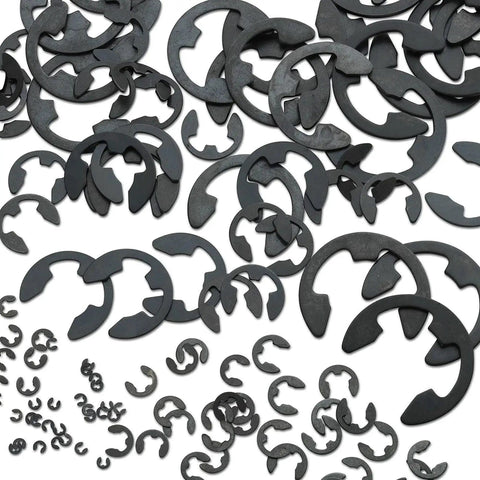 E Clip Assortment Set With 300 Pieces Heat Treated External Retaining Clips Nine SAE Sizes From One Sixteenth Inch To Seven Eighths Inch