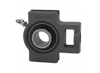 Front view of 30mm take-up bearing unit UCT206C4HR5 single cast iron housing high-temp 400°F sealed ball bearing C4 clearance.