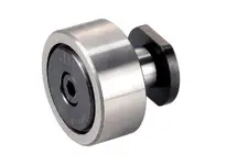 CFC10VBUUR metric cam follower, standard full-complement design, high-carbon steel crowned outer ring, side view of sealed hex-head short stud