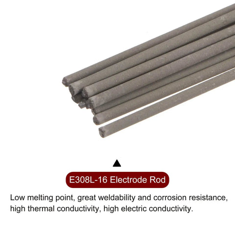 Close-up of E308L-16 Stainless Steel Welding Rods 1/16 Inch by 10 Inch Pack for stainless and galvanized steel