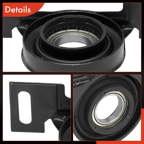 Close-up of Driveshaft Center Support Bearing For BMW E38 740i 750iL Series Models 1995 1997 1998 1999 2000 2001 Replacement Carrier Bearing For Automatic Transmissions, showing the bearing details and mounting bracket.