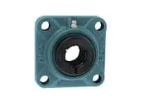 Front view of 1-15/16 in (49.21 mm) Wide 4-Bolt Flange Bearing Unit UEF210-31, single 4-bolt mount with sealed ball bearing insert.
