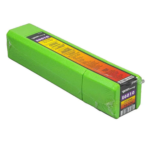 All Position E6010 Welding Rod For Deep Penetration On Dirty Rusty Painted Metal, 1/8 Inch, 10 Pound Pack Forney in green packaging