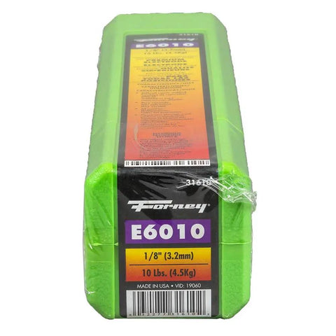 All Position E6010 Welding Rod For Deep Penetration On Dirty Rusty Painted Metal, 1/8 Inch, 10 Pound Pack Forney front view