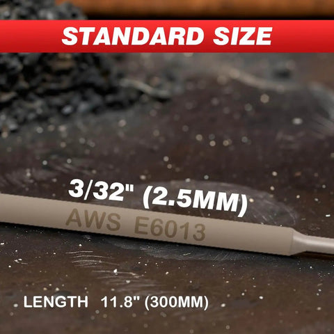 E6013 Three Thirty Second Inch 5Lb Carbon Steel Stick Electrodes Welding Rod Standard Size 3/32 inch on gritty surface