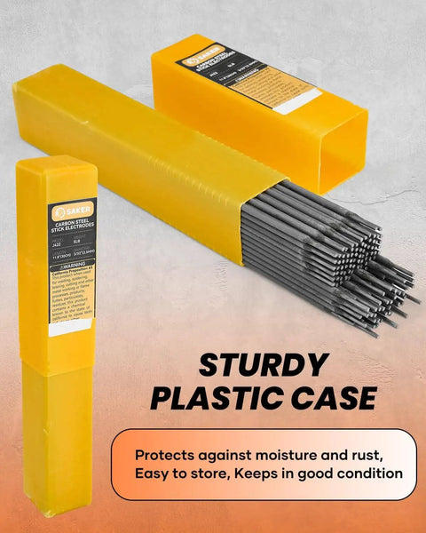 E6013 Welding Rod 3/32 Inch 5 Pound Carbon Steel Stick Electrodes in yellow plastic case for AC and DC welding