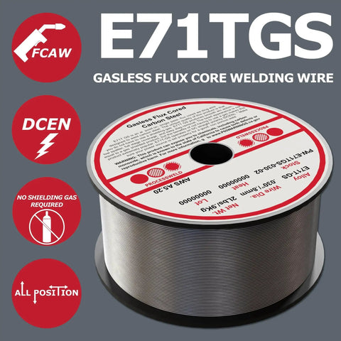 Gasless Flux Core MIG Wire For All Position Carbon Steel 0.030 Inch Diameter 10 Pound Spool with easy slag removal and porosity-free welds