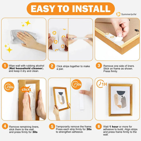 Step-by-step guide for using Picture Hanging Strips 40 Strips 20 Pairs Damage Free Removal Wall Hangers Without Nails Adhesive Strips For Poster Artwork Photos Home Office White Medium Size Strong Adhesive Backing For Reliable Hold On Walls And Wood Surfaces