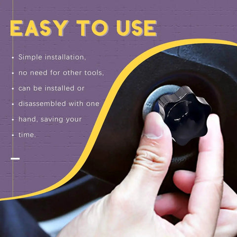 M8 X 30 Hex Shaped Star Knob Clamping Kit with Male Thread being installed, showing ease of use for tool-free clamping with one hand.
