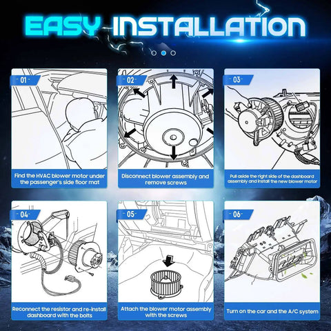 Installation steps for AC Blower Motor With Fan Cage For Ford Escape 2008 2012 F 250 F 350 Super Duty 2008 2010 Mercury Mariner