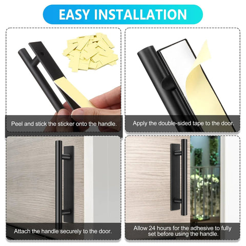 Installation steps for Self-Adhesive Cabinet Pulls 30 Pack For Kitchen Cabinets And Furniture ABS Plastic Peel And Stick Door Handles