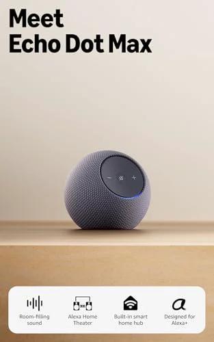 Echo Dot Max Graphite Finish With Alexa Built In For Room Filling Sound And Deeper Bass Built In Smart Home Hub Omnisense Technology