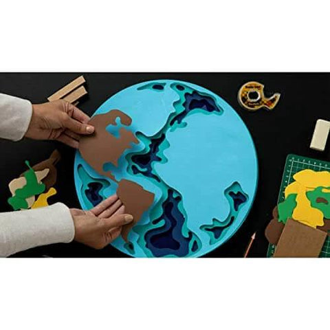 Double Sided Tape For Gift Wrapping And Crafts, 0.50 Inch By 1296 Inch Roll, Two Refill Rolls visible next to art project on table