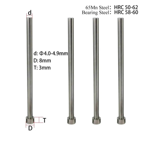 Straight Punching Ejector Pin 65Mn Round Tip For Plastic Injection Molding Durable Hardened Steel Component Pack Of 10 4x200mm