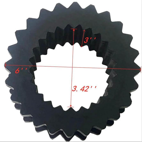 Elastomer Coupling Sleeve for S-Flex 9JE Sure Flex Solid Design 6 Inch OD 3.42 Inch ID 2340 InLb Torque For Compressors, top view