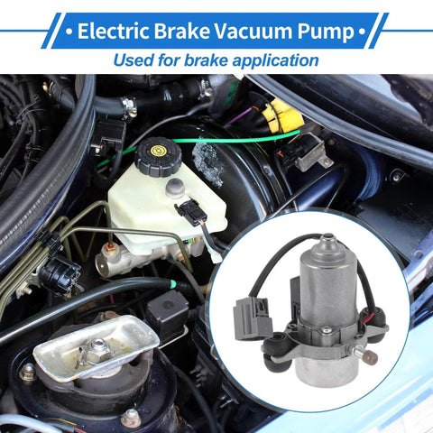 Electric Brake Vacuum Pump For Cadillac CTS 2008 To 2014 And STS 2008 To 2011 Camaro 2010 To 2015 Caprice 2016 To 2017 HHR 2008 To 2010 Volvo C30 C70 S40 V40 V50 Pontiac Solstice Aluminum Alloy Silver Tone 1 Piece Beefed Up Performance By VekAuto shown installed in engine bay.