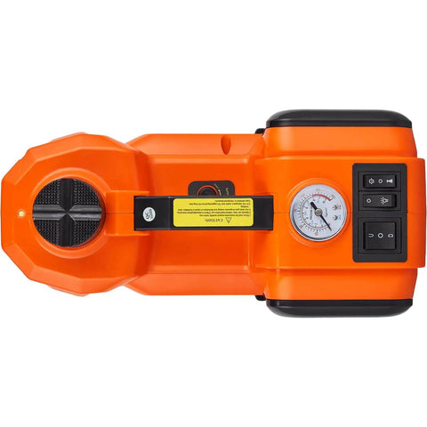 Top view of the Heavy Duty 5 Ton Electric Car Jack Kit With Built In Inflatable Pump, LED Light And Electric Impact Wrench For SUVs, Sedans And Trucks.