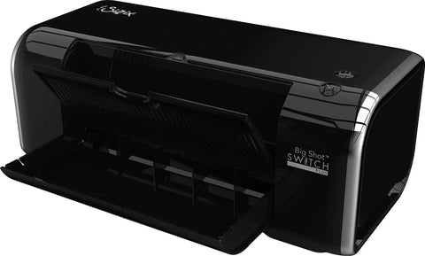 Front view of black Electric Die Cutting And Embossing Machine With 9 Inch Opening And Auto Feed Two Button System Inspired By Tim Holtz Sizzix