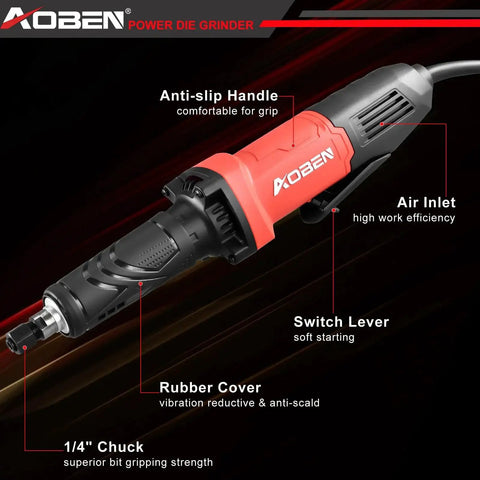 Electric Die Grinder With One Quarter Inch Collet 28000 RPM Heavy Duty Straight Grinder for metal grinding and polishing