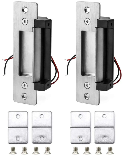 Heavy Duty 12V DC Electric Door Strike Lock With Fail Safe And Fail Secure Modes, stainless steel panel, 2 pack