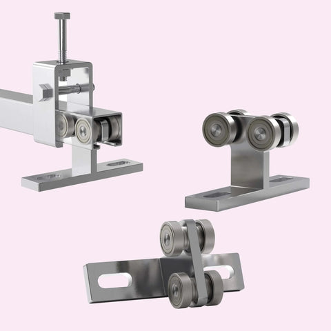 Electric Hoist Installation Roller Trolley 4 Wheel Trolley Assembly Silent for use with 1-5/8" Wide Strut Channel Silver 1-pack