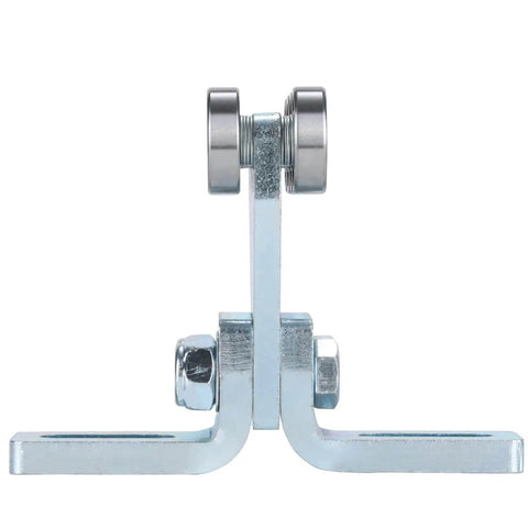 Efficient electric hoist trolley with six wheels for smooth garage lifts, compatible with 1-5/8 inch wide strut channel shown