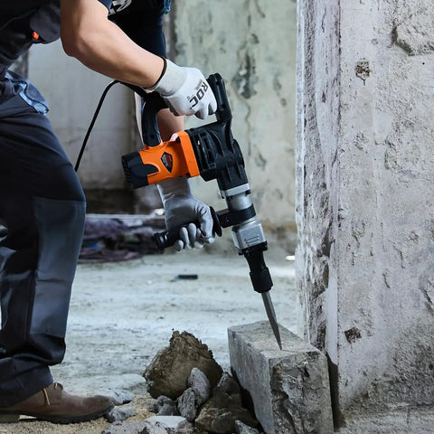 Demolition Hammer 1400W Electric Jack Hammer Heavy Duty Concrete Breaker 2900 BPM Includes Two Chisels Case And Gloves Perfect