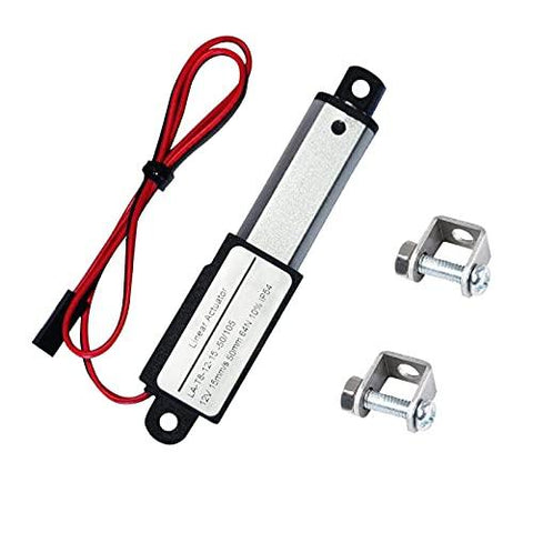 Electric Micro Linear Actuator 12V - 2" Stroke, 64N/14.4lb, Speed 0.6inch/s Mini Waterproof Motion Actuator Small 12 V DC, w/Mounting Brackets, for Sofa Massage Recliner TV Table Cabinet Window Lift - VXB Ball Bearings