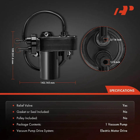 Premium Electric Motor Drive Vacuum Pump Replacement for Chevrolet Express and GMC Savana with specifications