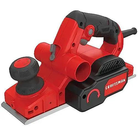 Electric Handheld Planer With 6 Amp Motor For Fast Smooth Planing in Wood Plastics and Composites Red Design Side View