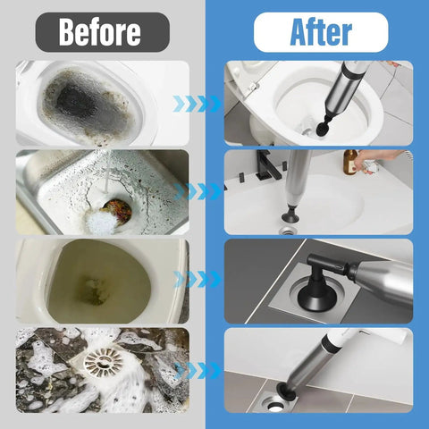 "Electric Toilet Plunger That Clears Clogs Fast With 6 Bar Pressure And Built In Air Pump for toilets, sinks, and drains results"
