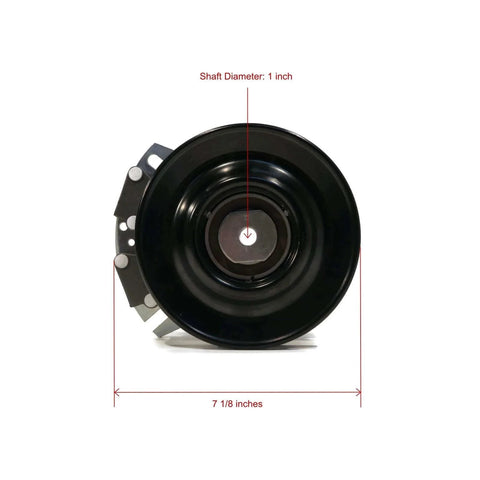 Front view of Electric PTO Clutch & Wire Harness for 2009 Cub Cadet LTX1050VT, 13VR91AP010 showing 1 inch shaft and 7 1/8 inch diameter