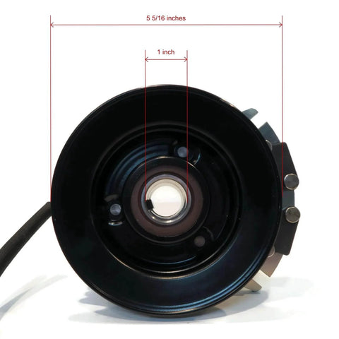 Front view of Electric PTO Clutch for Warner 521730, 5217-35, 521735, showing 1-inch bore and 5 5/16-inch pulley.
