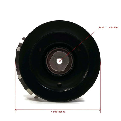 Front view of Electric PTO Clutch fits Kutbota K3811-10130, K381110130, K3811-10132, K381110132, showing pulley and shaft dimensions.